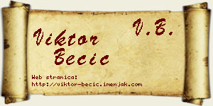 Viktor Becić vizit kartica
